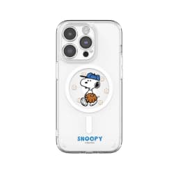 S-Snoopy Wireless Charging Case for iPhone 17 Air 16 E 15 14 13 12 Mini 11 Pro Max Transparent Acrylic Silicone Edge Hard Cover