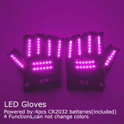 USB Rechargeable LED Glowing Gloves Finger Lighting Flashing Gloves Glasses Stage Performance Costume Dance Concert Decor
