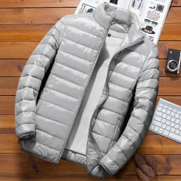 Men Parkas Down Cost Stand Collar Zipper Parka Outerwear Loose Cardigan Solid Pockets Spliced Winter Casual Long Sleeve