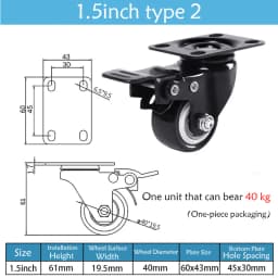 1.5-5 Inch Polyurethane Swivel Caster M6/M8-M12 Screw For Furniture Wheel Caster Wheels 360° Caster Wheel Industrial With Brake