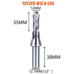 Dreanique 1pc Composite Flute with ChipBreaker Carbide Milling Cutter For Hard Wood Laminated Panel,TCT Compression Router Bit