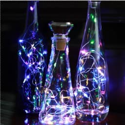 Solar Diamond Shaped Wine Bottle Lights 2M 20LED Waterproof Multicolor Fairy Light String for Garden, Terrace, Party Decoration