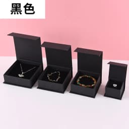 9*9*3.5cm Paper box custom logo necklace magnet box with sponge personalized logo jewelry package bulk flip cardboard box