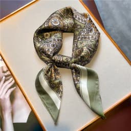 2025 New Paisley Print Small Square Scarf Soft Satin Silk-like Thin Neck Scarf Mature Style Sunscreen Headscarf For Women