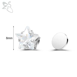 ZS 1 Piece Magnetic Clip-on Earrings Star Heart Shape CZ Crystal Ear Clip No Piercing Ear Stud No Pierced Earring Jewelry 4-8MM
