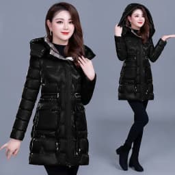 Women's Clothing 2023 New Middle-Aged Winter Down Cotton Jacket Parka Hooded Thicken Warm Coat Female Loose Overcoat Ladies Tops