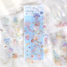 3pcs Kawaii Sticker Pack Feather Dragonfly Bird Jellyfish Decorative Scrapbooking Material Labels for Diary Phone Journal Planne