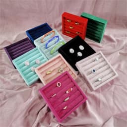 Mini Velvet Tray for Rings, Bracelets, and Earrings - Ideal for Jewelry Display and Storage