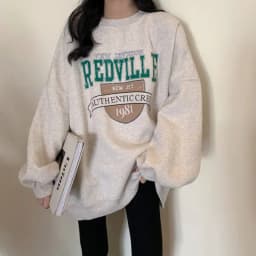Stylish Loose Fit Women's Sweatshirt Thin Outerwear Spring Autumn Korean Version Comfortable Long Sleeve round Neck Print Top