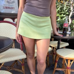 Solid Bodycon Mini Skirt with Shorts Underneath Women Low Waist Stretch Pencil Short Skirts Slim Fit Office Skirt Streetwear