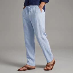 Men's Cotton Linen Suit Pants Elastic Waist Solid Color Breathable Lightweight Old Money Casual Business Straight Leg Pants