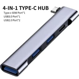 KEBIDUMEI 4 Port USB 3.0 Hub Type C to PD 60W USB 3.0 2.0 Hub OTG Adapter USB C Docking Station USB Splitter For Tablet Macbook