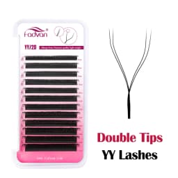 FADVAN YY Shape Eyelashes Extension 0.05/0.07 Soft Premium False Eyelashes individual Makeup Black Crisscross Beauty