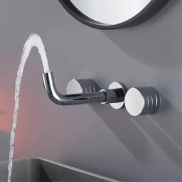 Luxury Black Bathroom Concealed Faucet Wall-Mounted Design, Double Handle, 3-Hole Cold and Hot Dual-Control Brass Basin Tap