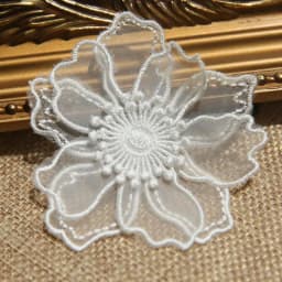 5Pcs Double Layer Lace Flower Applique Embroidered Patches Rpair For DIY Handmade Craft Wedding Dress Decoration 6.5CM Wide