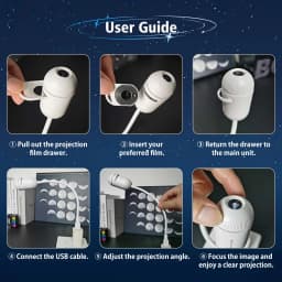 2 in 1 USB Galaxy Projector Light Adjustable Focus Car Interior Ambient Lamp Home Room Starry Star Kids Projection Night Light