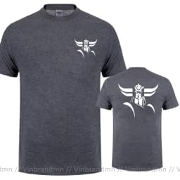 Front Back Print Goldorak Grendizer Mazinger Z T-Shirt Japanese Cartoon Design Summer Men's Tees Tops Short Sleeve Cotton Tshirt