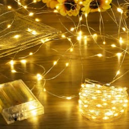 Festoon LED Silver Wire Light String Battery Wedding Holiday Fairy Garland Lights for Bedroom Holiday Ramadan Party Decoration