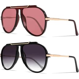 Luxury Brand Retro Oversized Big Frame Women Sunglasses Gradient Tea Color Oval Pilot Shades UV400 Cool Men Vacation Sun Glasses