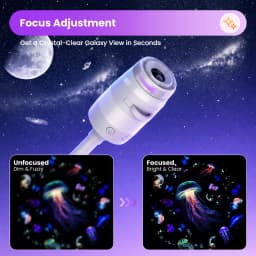 2‑in‑1 Star Sky Projector Lamp Adjustable Focus & 360° Projection Angle Colorful Night Light, Replaceable Films for Bedroom Living Room Festive Party Decor Gift