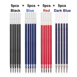 Deli 20Pcs/lot Gel Pen Refill 0.5mm Ink Black Red Blue Colors Refills Writing Signature School Stationery Supplies Pen Core Gift