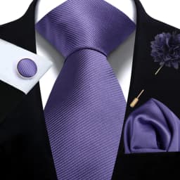 Men's Solid Necktie Cufflinks Pocket Square Lapel Pin Flower Brooch Elegant Man Wedding Shirt Accessory Set Suit Groomsmen Gifts