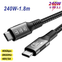 8K USB C Extension Cable Type C Extender Compatible For Thunderbolt 4/3 USB4.0/3.2/3.1 Fast Charging for MacBook Laptop Huawei