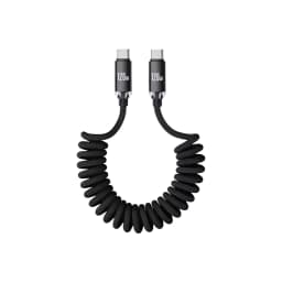 NNBILI 1-2PCS 120W Car USBA to USB C Fast Charging For Samsung S26 Xiaomi Huawei USBC To USB C Spring Cable For iPhone 18 17