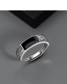 925 Sterling Silver Men's Ring High Quality Luxury Black Gem for Men Wedding Fine Jewelry Accessories Party Gifts