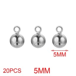 20pcs Lot 4/5/6mm Round Stainless Steel Beads Solid Ball Charms DIY Gold Plated Earrings Bracelet Jewelry Making Materials Craft