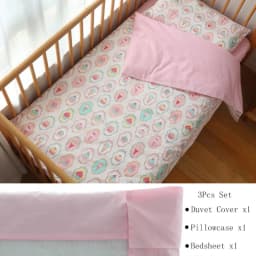 3 Pcs Baby Crib Bedding Set Cotton Bed Linens Boy Girl Cot kit Include Pillowcase Sheet Duvet Cover Children Room Decoration