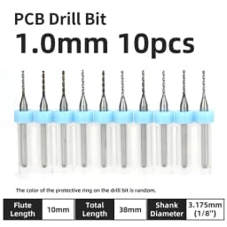 TOOLEYE 10pcs 0.1-1.0mm PCB Drill Bit Micro Carbide Drill Bit Printed Circuit Board Wood Modeling Mini CNC Metal Drill Bit Set