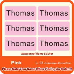 3Size Pink Sticker Custom Personal Name Stickers Personalized Waterproof Tag Label For Scrapbook School Stationery Water Bottle