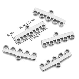 20pcs Stainless Steel Layer Clasp Bails Pendant Loops Drop Connectors 18K Fashion DIY Necklace Bracelet Jewelry Making Supplies