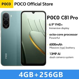 Global Version POCO C81 Pro Smartphone UNISOC T7250 processor 6.9" LCD Display 13MP Camera 6000mAh 15W Charging