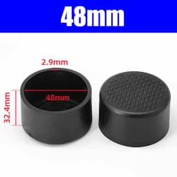 Round Black PVC Soft Rubber Pipe Sleeve Tube Cap Table Chair Foot Pad Protective Cover 6 8 10 12 14 16 19 20 22 25-120mm