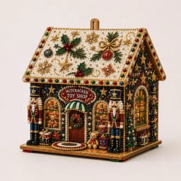 DIY Pearl Art Christmas House Diamond Painting Kit Gingerbread House Shape Xmas Hanging Ornament Set for Home Holiday Decor Gift