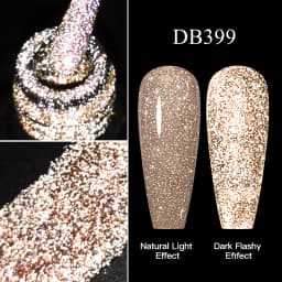 Mtssii Reflective Glitter Gel Pink Sparkling Sequins Gel Nail Polish Soak Off UV Nail Gel Semi-permanent Nail Art Decoration