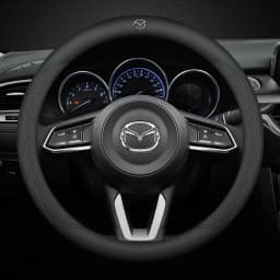 Leather Breathable Car Steering Wheel Cover Anti Slip 38Cm For Mazda 23 CX5 CX30 CX8 CX3 Mazda2 6 5 CX9 BT50 MX5 Car Accessories