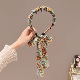 Coffee Polka Dot Ribbon Headband For Women - High Skull Top Hair Bands Face Washing Hairband Elegant Ponytail Hair Accessory