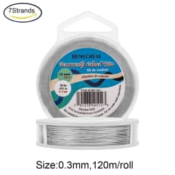 1 Roll Stainless Steel Tiger Tail Beading Wire 7/19/49 Strand Bead Stringing Wire for DIY Earring Jewelry Crafts Making