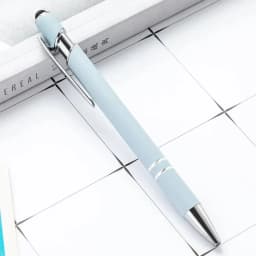 100 Pieces Free LOGO Engraving Ballpoint Pens for Touch Screens Metal Aluminum Handle Push Pen Writing School&Office Supply