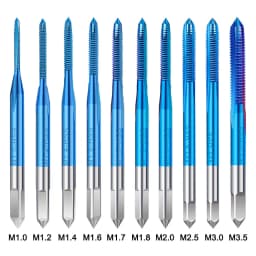 XCAN 10/11pcs Metric Tap HSS Thread Tap Drill M1-M3.5 Straight Flute Machine Screw Tap Adjustable Tap Wrench M1-M8 Tapping Tool
