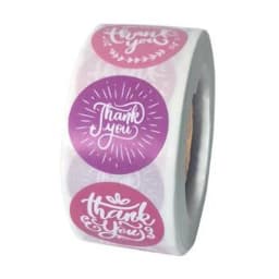 50-500pcs Round Thank You For Your Order Sticker Thanks For Shopping Small Shop Local Handmade Sticker Blue Pink Labels Sticker