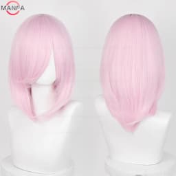 40cm Medium Basic Anime Cosplay Wig Bang Blond Black White Red Pink Green Brown Gold Blue Heat Resistant Synthetic Hair Wigs
