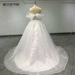 Wedding Dress Off the Shoulder Sleeveless A-Line Bride Gown 2027 Court Train Princess BECHOYER NR270 Customized Vestido De Noiva