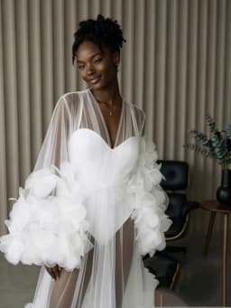 Romantic Flower Bride Robe for Bridal Wedding Gowns Photo Shoot Maternity Dressing Gown For Photography Customized