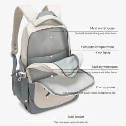 Large Capacity Lightweight and Simple Travel Canvas Backpack, Nylon Waterproof Casual Backpack, 15/16 Inch Laptop Backpack