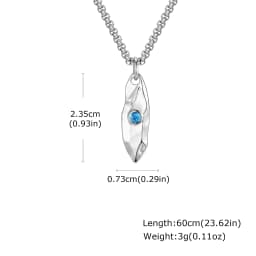Blue Wishing Stone Necklaces for Men Boys,Trendy Hip Hop Metal Pendant Necklaces,Vintage Birthday Party Male Jewelry Gift
