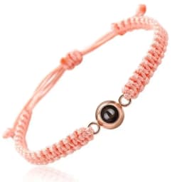 Custom Photo Projection Bracelet Adjustable Woven Titanium Steel Pendant DIY Picture Bracelet Jewelry Valentine's Day Gift